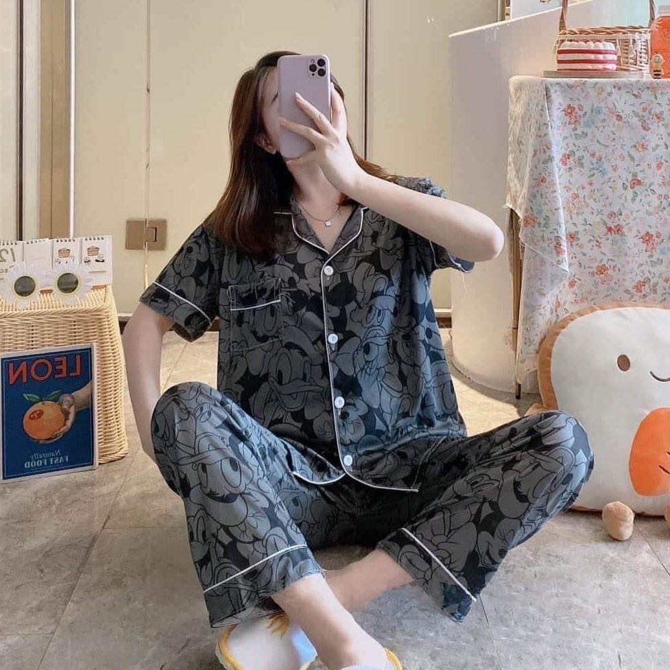 Bộ ngủ Nữ Pijama Cộc Tay Quần Dài Cotton thun, Đồ bộ Nữ Hoạ Tiết Cute Mặc thoải mái dễ chịu Yame Store