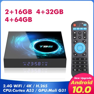 Thiết bị chuyển đổi tivi thành smart Tv T95 Android 10 H616 Cpu 4 Cortex-A53 2g Ddr3 16g Wifi 6k 10000