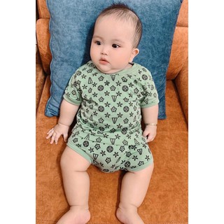 Bộ thun lạnh cộc tay họa tiết cực đẹp cho bé qate96