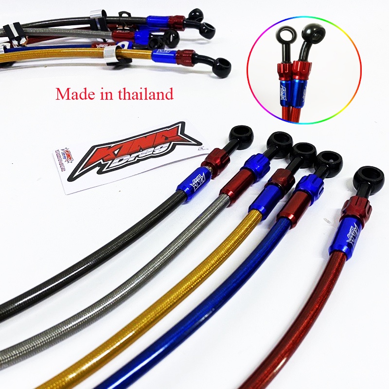 Dây Dầu King Drag Đầu Nhôm CNC Xoay 360 Gắn Cho Mọi Dòng Xe