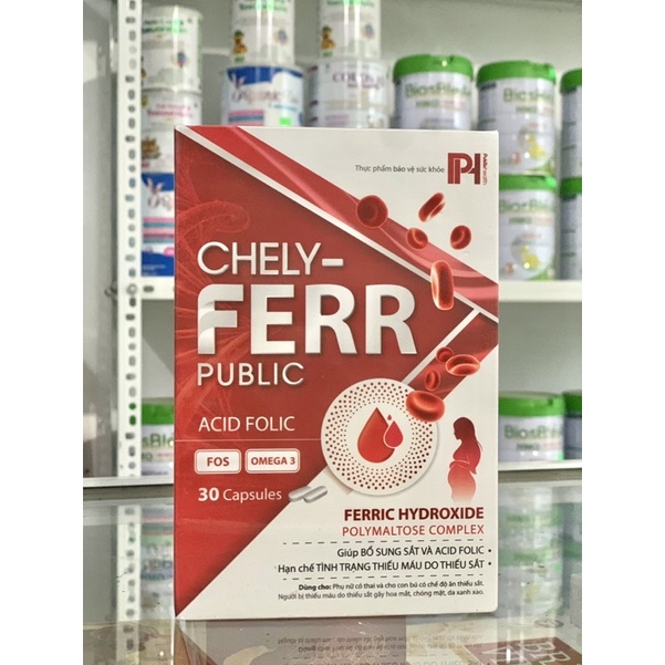 Sắt CHELY FERR - không nóng, không táo bón cho Bà bầu, người thiếu máu, đau đầu