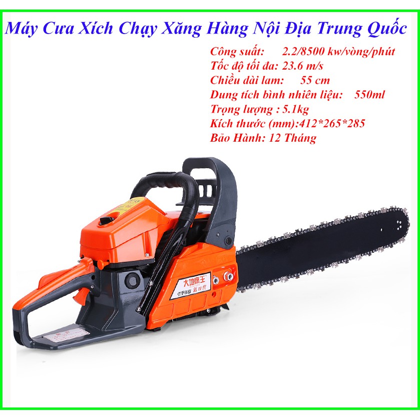 Máy Cưa Xích Chạy Xăng Hàng Nội Địa Trung Quốc Giá Rẻ Tặng Bình Đong Nguyên Liệu