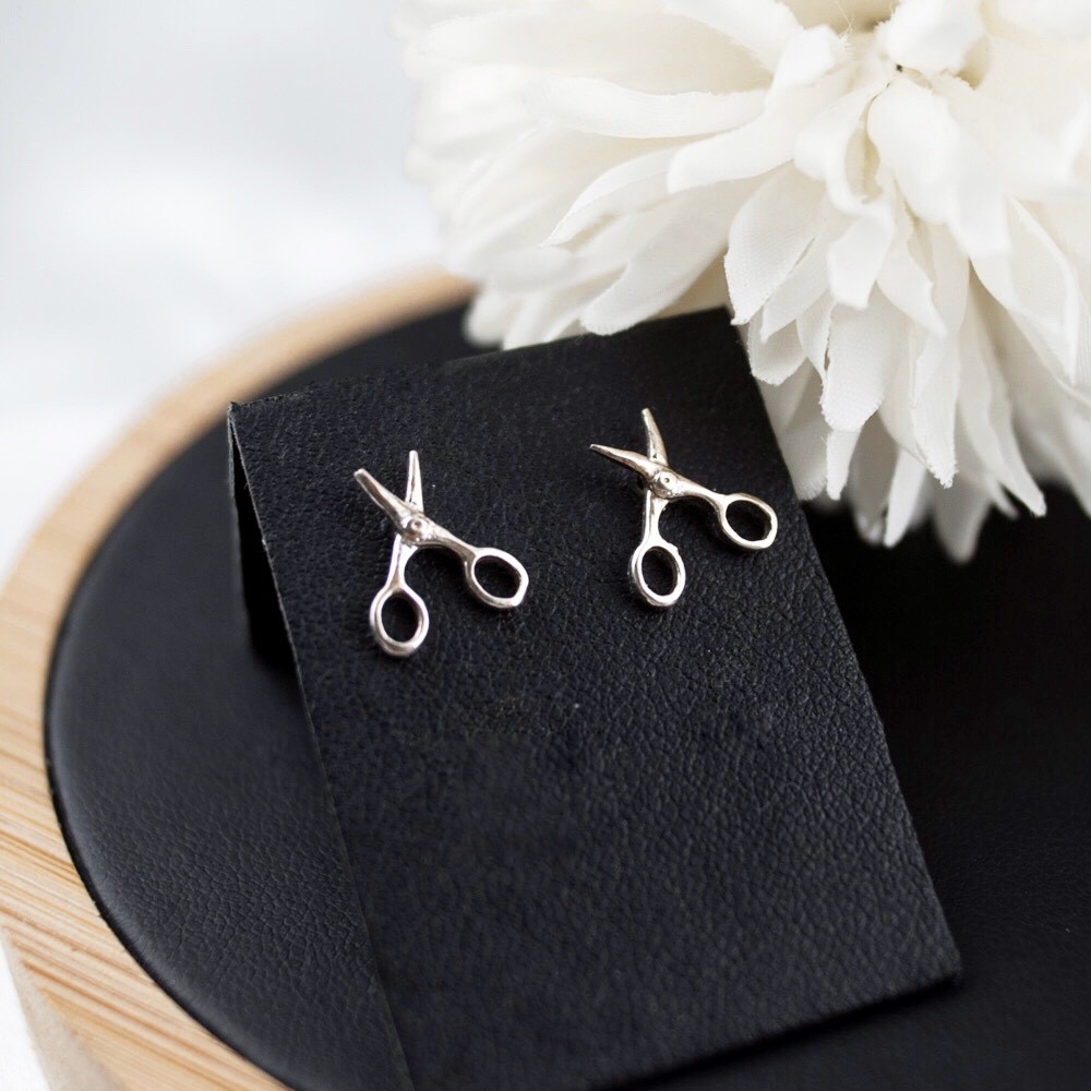 Khuyên Tai Bạc CaoBac Jewellery Cho Nữ Đơn Giản Hình Chiếc Kéo Basic