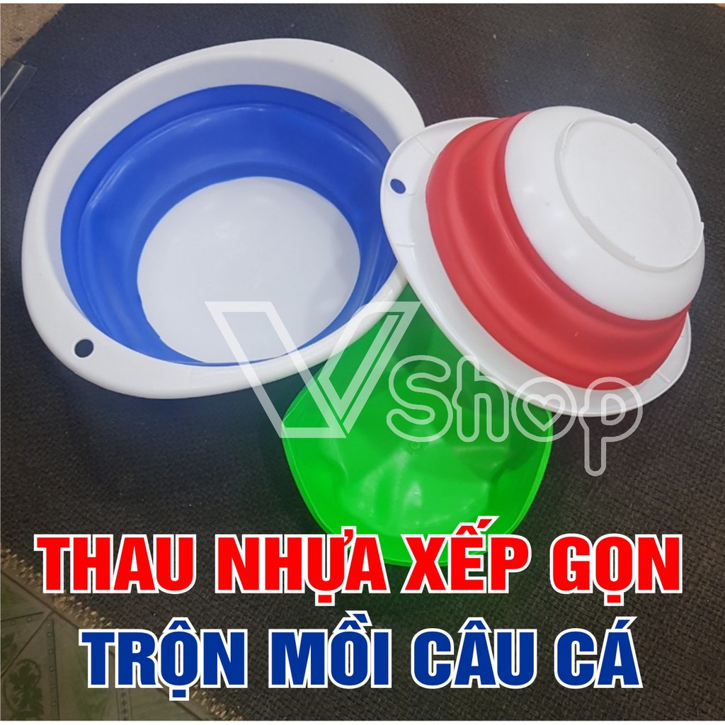 Bát pha mồi, thau trộn mồi câu cá,chất liệu nhựa dẻo, xếp gọn