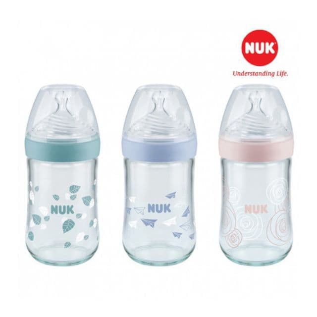 Bình sữa NUK thủy tinh Nature Sense 120/ 240ml núm ti silicone S1-M