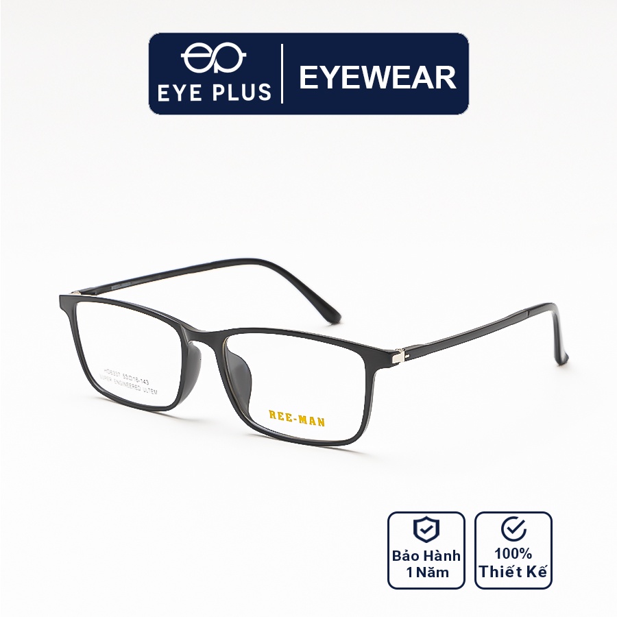 Gọng kính cận nam nữ thời trang Eye Plus nhựa cao cấp dáng vuông Reeman 500-6337