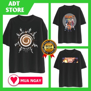 Áo thun tay lỡ unisex form rộng dấu ấn Naruto anime manga 3 mẫu HOT cực chất