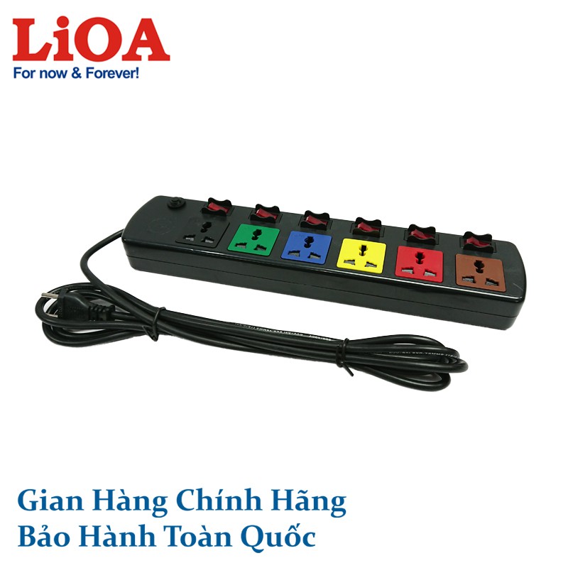 Ổ cắm điện LiOA 6 ổ cắm 6 công tắc