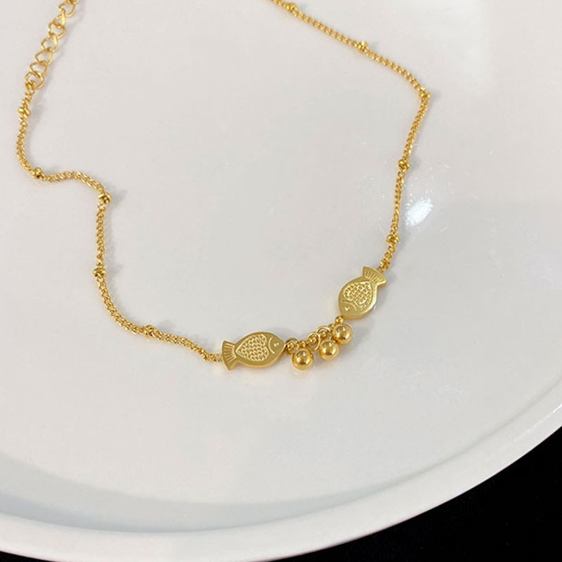 Lắc Chân Thép Titan Mạ Vàng 18k Chống Nước Chống Gỉ Không Phai Màu Đơn Giản