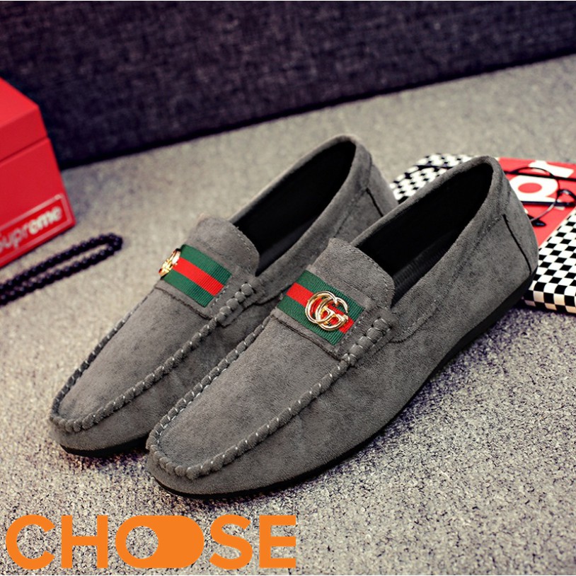 Giày Nam Choose Giày Mọi Nam Vải Nhung Phối Dây Viền Màu Đỏ Xanh Rêu Đẹp Mắt G34K2 | BigBuy360 - bigbuy360.vn