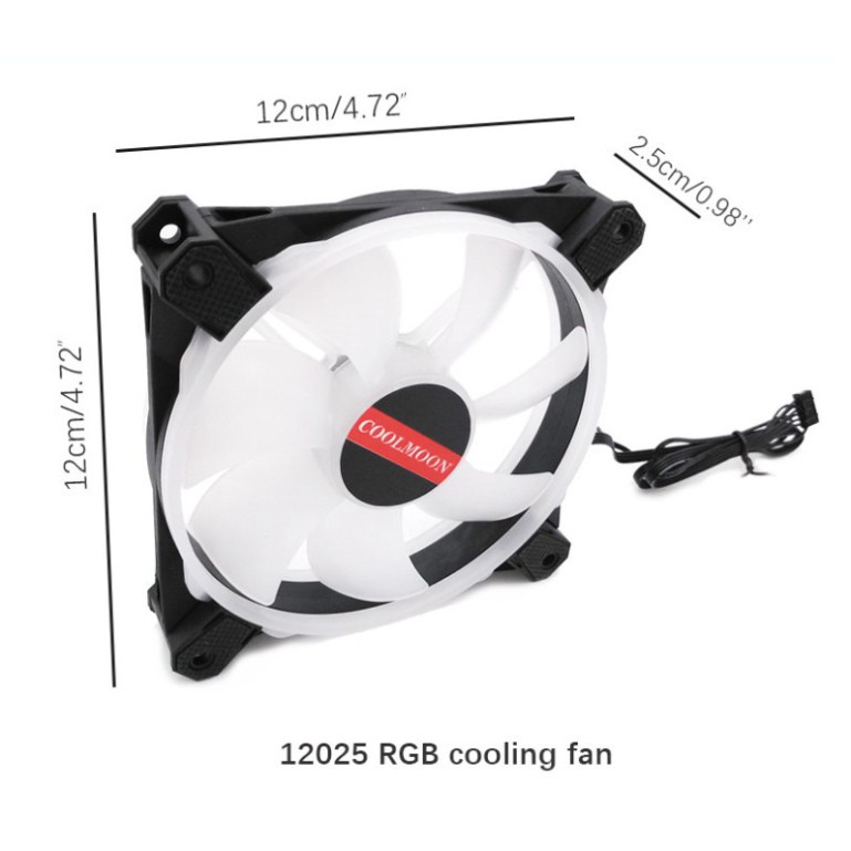 VH0H Quạt Tản Nhiệt, Fan Led RGB Coolmoon V5 - Đồng Bộ Hub Coolmoon 8 BA9