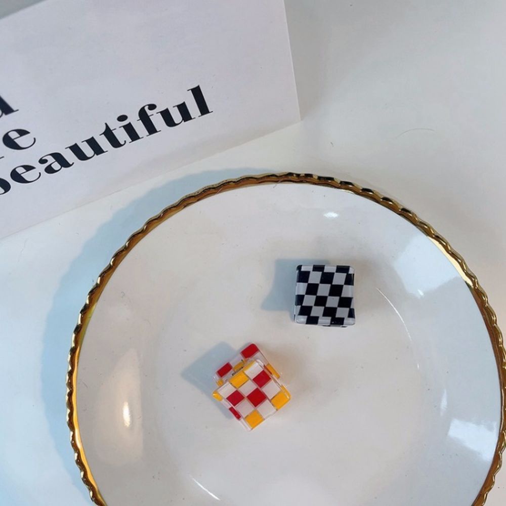 Kẹp Tóc Họa Tiết Sọc Caro Nhiều Màu Sắc Phong Cách Hàn Quốc Cho Nữ