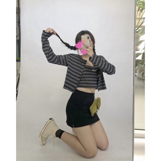 JANET STUDIO •  Set áo sọc xám đen
