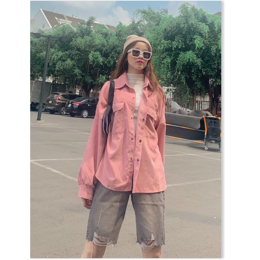 ÁO KHOAC  NỮ CHẤT LIỆU KAKI NHUNG  PHONG CÁCH KIỂU SƠ MI THỜI TRANG