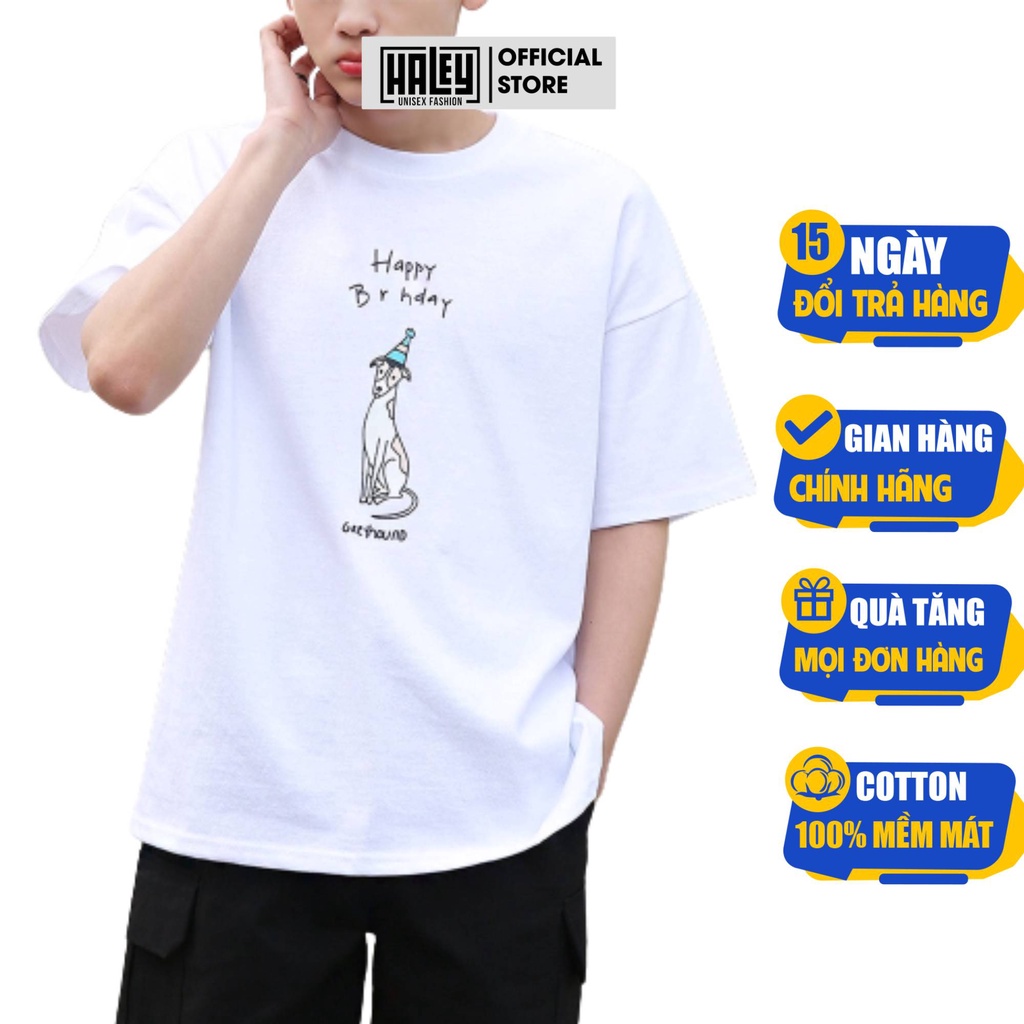 Áo thun Nam Nữ Unisex Form rộng tay lỡ HALEY street wear Basic Unisex - phông siêu mát TN18