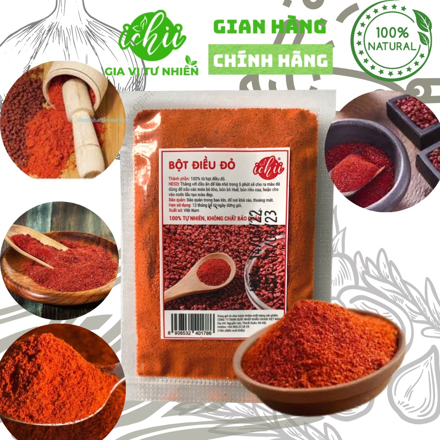 Bột điều đỏ ICHII, Bột điều đỏ nguyên chất chế biến thực phẩm gói 10g