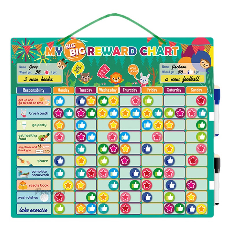 [Fenteer1] Bảng Phép Khen Thưởng Từ Tính Sáng Tạo Có Thể Tái Sử Dụng Cho Trẻ