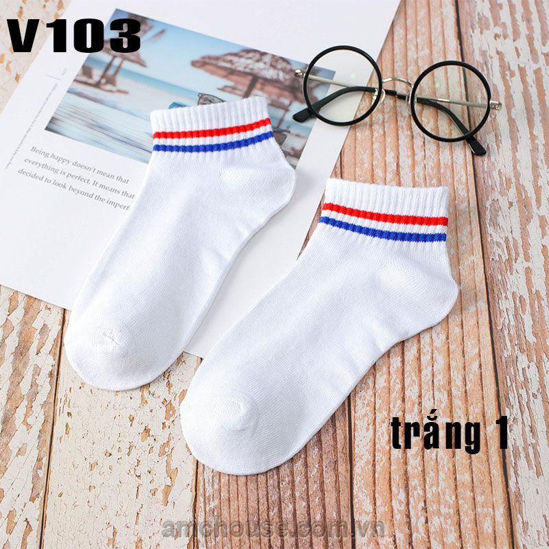 Tất nữ, vớ nữ cổ dài sọc ngang cổ - nhiều màu - V103