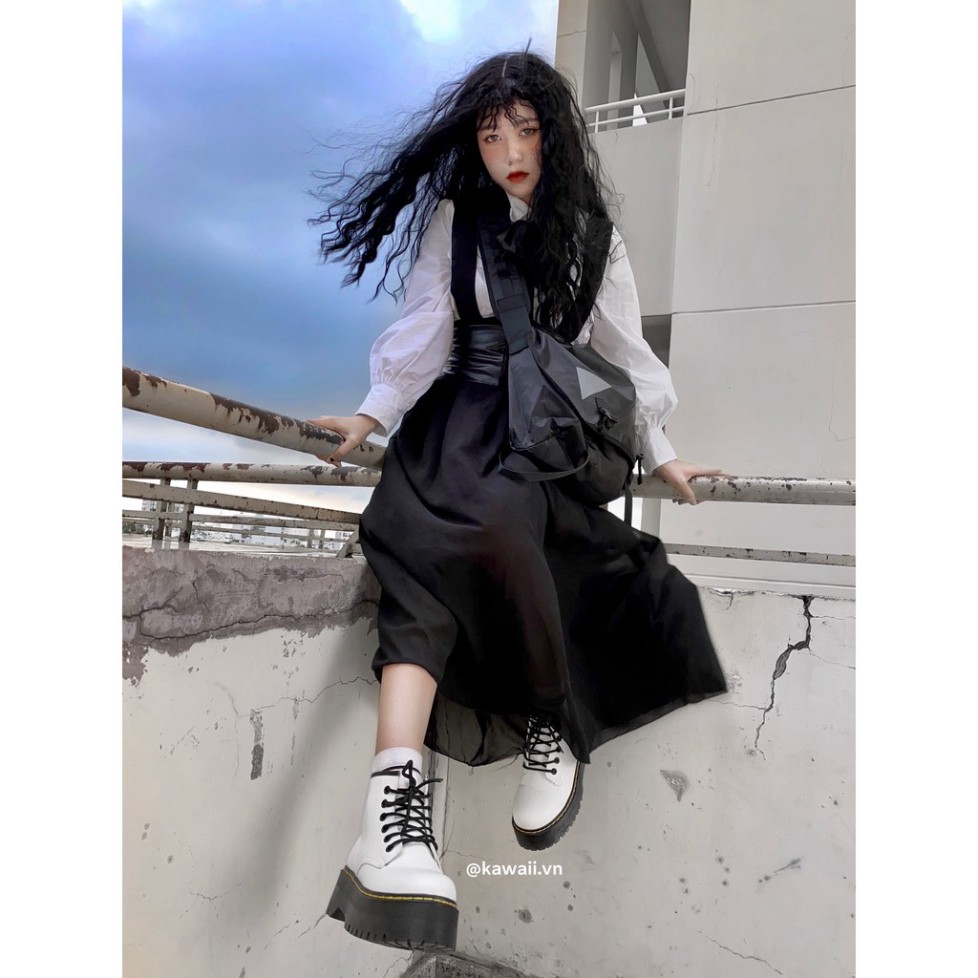HIGH BOOTS (Phiên bản Đen & Trắng ) - CỔ CAO ĐẾ DÀY 5CM CAO CẤP ( Ảnh thật shop tự chụp )