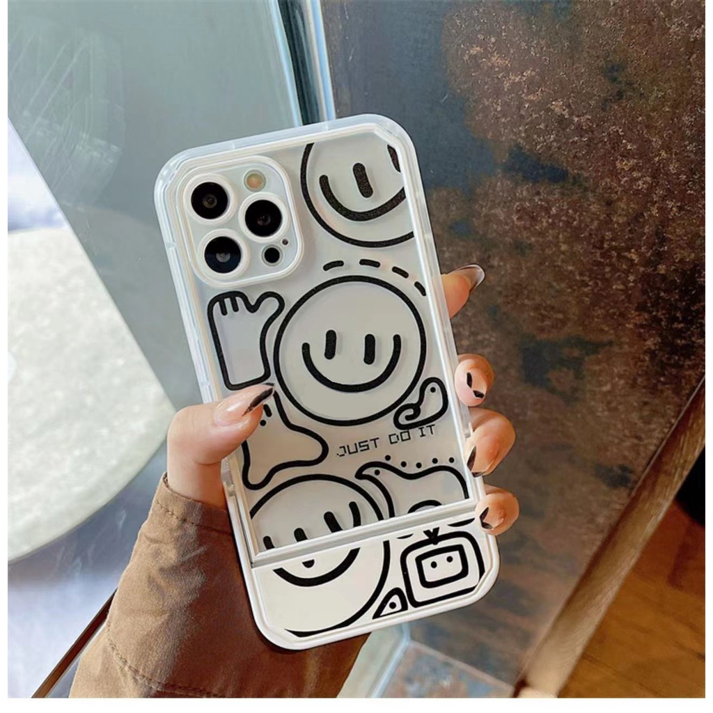 Ốp Điện Thoại Silicon TPU Mềm Trong Suốt Có Giá Đỡ Bảo Vệ Camera Cho IPhone 13 12 11 Pro Max XS X XR 8 7 6 6S Plus SE 2020