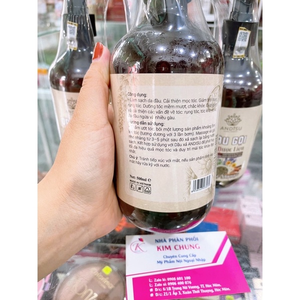 Combo dầu gội và dầu xả Andisu ngăn rụng và nuôi dưỡng da đầu và tóc chức khoẻ bóng mượt