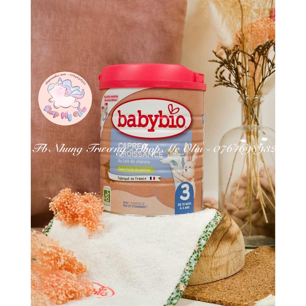 [MẪU MỚI-HÀNG AIR] Sữa Babybio dê nguyên kem hữu cơ số 1, 2, 3 - Hộp 800g