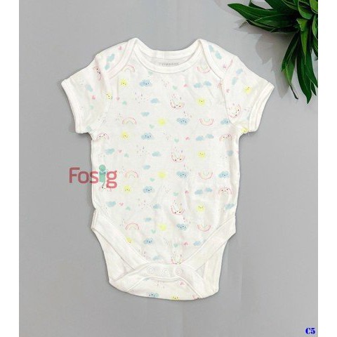 [4-16kg] Bodysuit Tay Ngắn Bé Trai - Trắng Mây Cầu Vồng