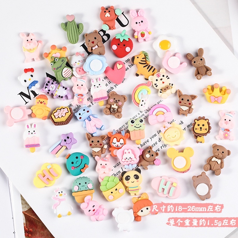 🌸Set 10 Phụ Kiện Trang Trí DIY Sticker 3D nổi màu sắc dễ thương🌸