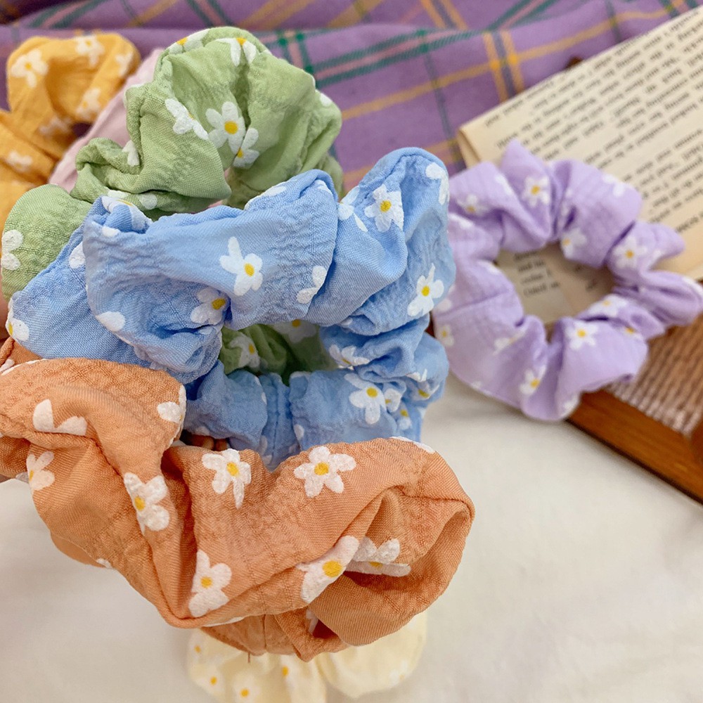 Phụ Kiện Tiệm nhà Bee] Dây Buộc Tóc Scrunchies hoa nhí Nữ Tính Thời Trang Phong Cách Hàn Quốc