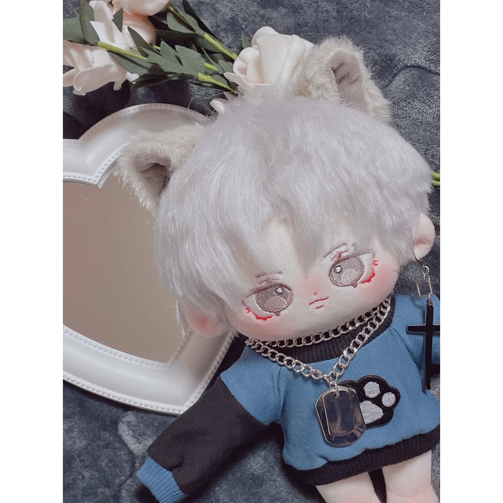 Áo sweater tay ráp hai màu cho bé doll 20cm