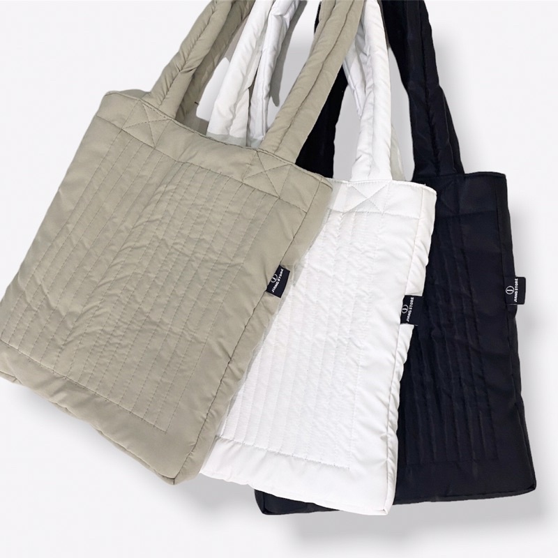Túi tote trần bông kẻ sọc - túi đeo chéo basic local brand Jiang Store