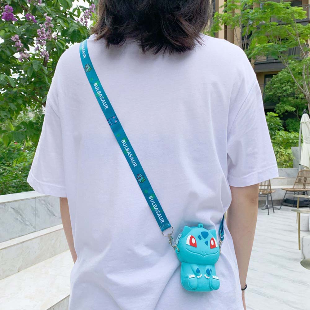 Túi đeo vai đựng tiền xu / tai nghe bằng silicon hình Pokemon Go xinh xắn dễ thương cho bé