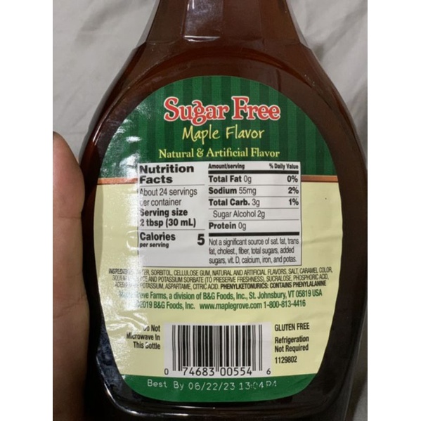 Siro không đường] Syrup lá phong không đường Maple grove farms ( eat clean , keto ,gymer, ăn kiêng )