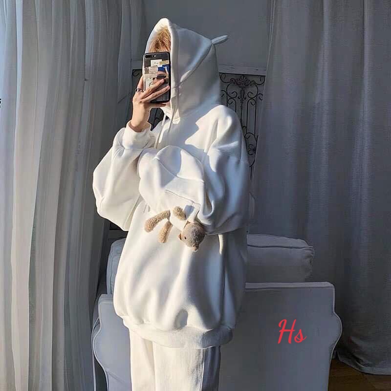 Áo Sweater nam nữ Unisex Tay Gấu Bông Mũ Có Tai cute - HT STORE | BigBuy360 - bigbuy360.vn