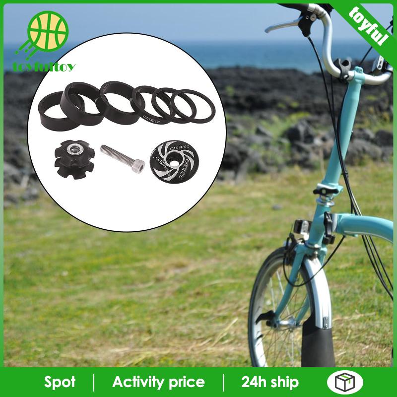 Bộ Vòng Đệm Tai Nghe 1 1 / 8 Inch Kèm Nắp Đậy Dành Cho Xe Đạp