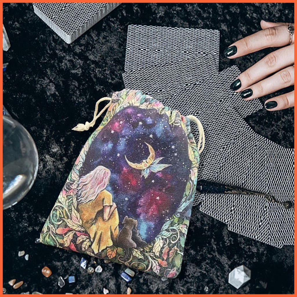 Bộ Bài Tarot Dây Rút Mềm Mại Họa Tiết Mặt Trăng