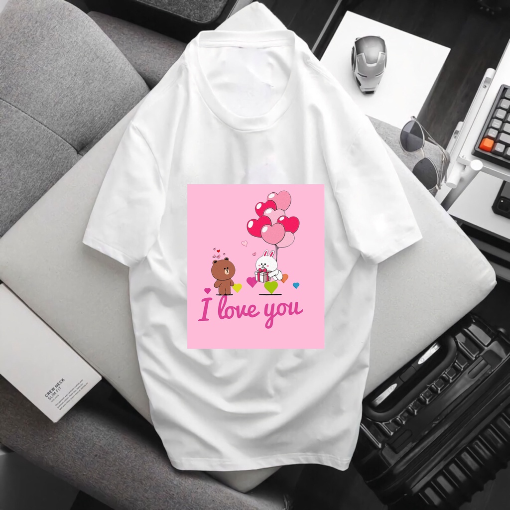 Áo thun thể thao nam nữ dán hình thỏ cony và gấu brown siêu đáng yêu ,hàng siêu hot hit - o398