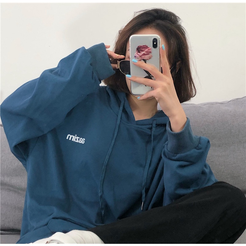Áo hoodie dáng rộng phong cách Hàn Quốc thời trang thu đông mới cho nữ