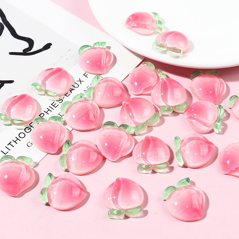 Đào mô phỏng Resin phụ kiện dép Crocs charm DIY khóa giày crocs jibbitz Nhựa trang sức Phụ kiện trang trí giày crocs nút trang trí điện thoại di động Nắp đậy / Khung ảnh / Cốc nước / Túi Nguyên liệu làm phụ kiện handmade sáng tạo