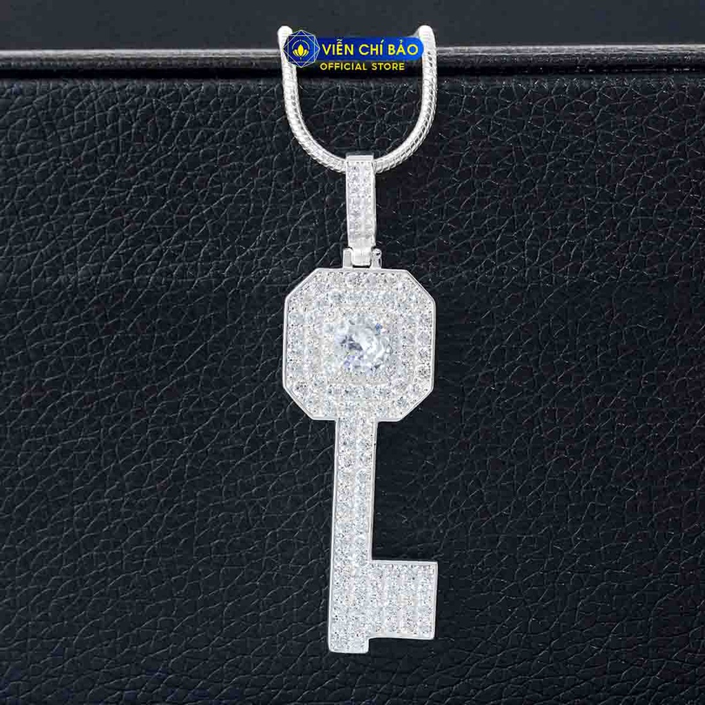 Mặt dây chuyền bạc nam chìa khóa đính đá chất liệu bạc 925 thời trang phụ kiện trang sức Viễn Chí Bảo M300279