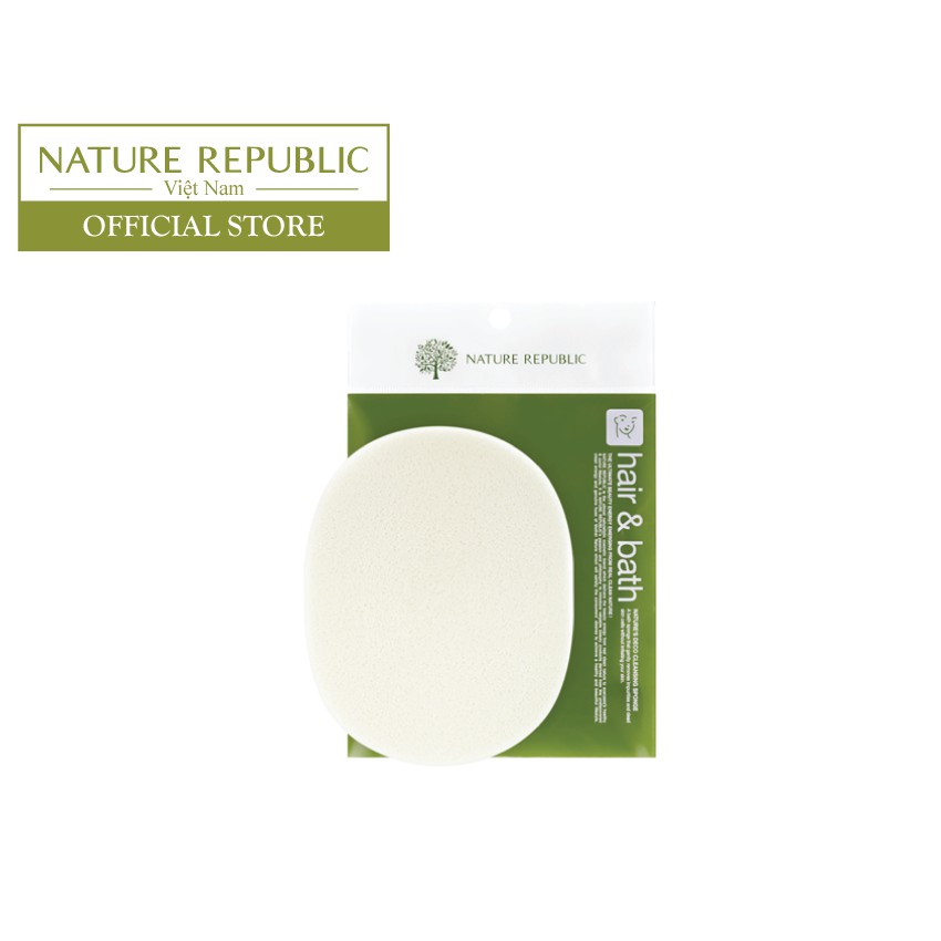 [Mã FMCGMALL - 8% đơn 250K] Miếng bông rửa mặt NATURE REPUBLIC Beauty Tool Cleansing Sponge 1 miếng