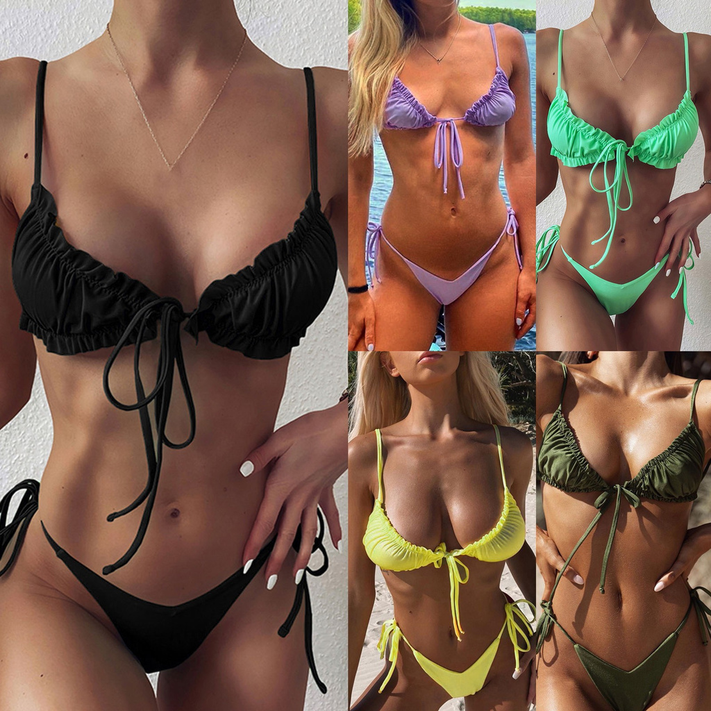 Bộ Bikini Nâng Ngực Cột Dây Phong Cách Brazil Gợi Cảm Cho Nữ