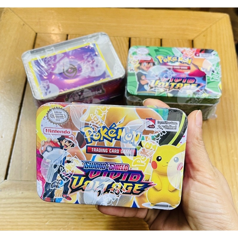 Bộ thẻ bài pokemon hộp sắt tặng kèm 1 quân bài trắng bông nhũ