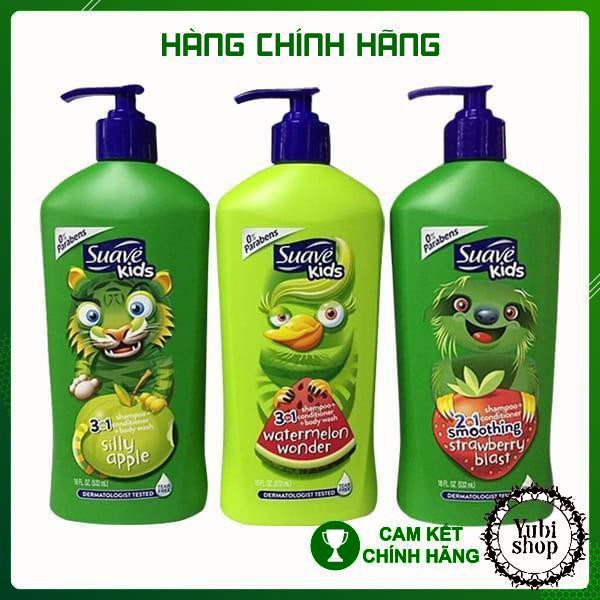 [HÀNG AUTH] SỮA TẮM GỘI XẢ SUAVE KIDS - MỸ - SỮA TẮM GỘI XẢ SUAVE KIDS 3 IN 1 MẪU MỚI CHAI CÓ VÒI 532ML