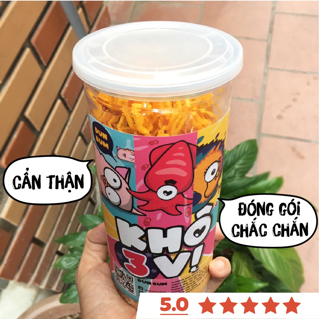 Khô gà mix Khô mực, heo DumBum, 3 vị trong 1 hộp 280g, đồ ăn vặt Hà Nội vừa ngon vừa rẻ