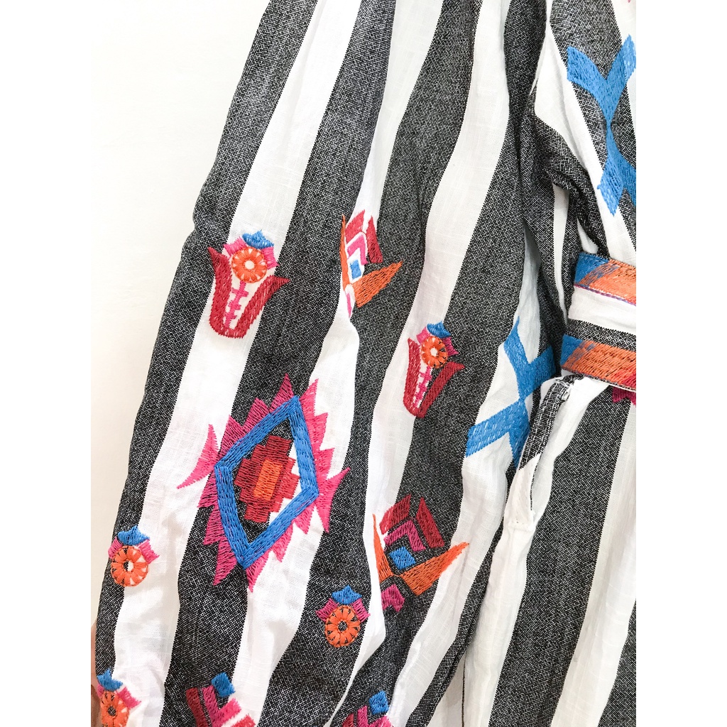 Đầm Boho đầm thêu họa tiết tua rua đầm xuất dư tqxk