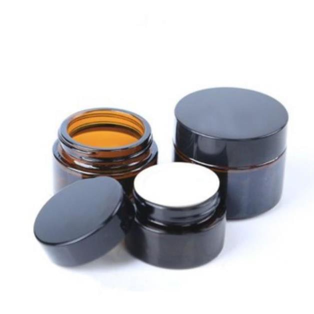 Hủ Đựng Kem ❤ TOP GIÁ RẺ ❤ Hũ Chiết Kem Thủy Tinh Nâu 5g,10g,15g,20g , Hũ đựng kem , , phụ kiện du lịch