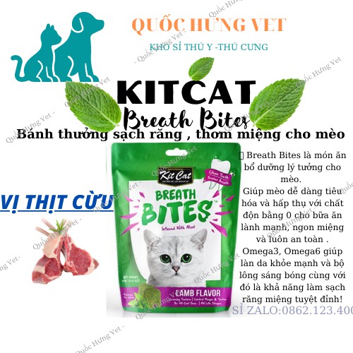 Bánh thưởng Kitcat Breath Bites cho mèo 60g-QUỐC HƯNG VET