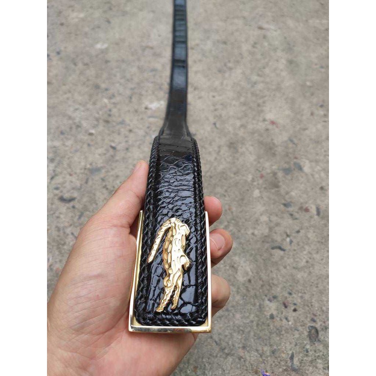 Nịt cá sấu  mặt khóa hình cá sấu thép ko gỉ. Da Bụng Liền Tấm Đan Viền!