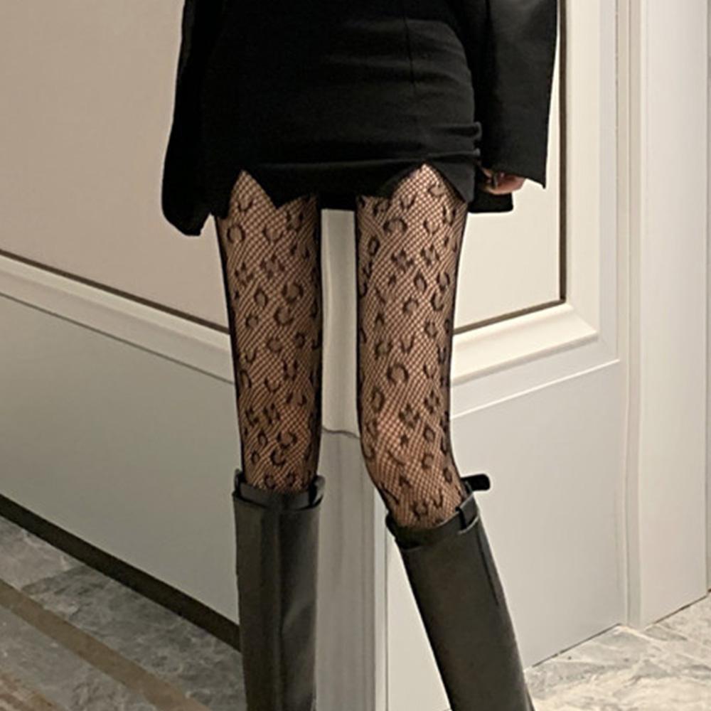 Mocho Quần Tất Lưới Họa Tiết Da Báo Rỗng Gợi Cảm Mùa Hè Cho Nữ